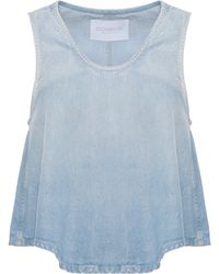 Dondup - Flared Denim Tank Top - Lyst