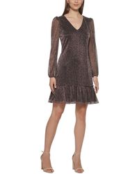 Kensie - Metallic Short Cocktail And Party Dress - Lyst