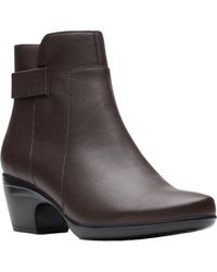 Clarks - Emily Holly Leather Dressy Booties - Lyst