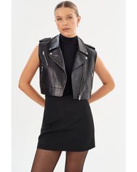 Lamarque - Amalia Leather Biker Vest - Lyst