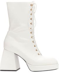 NODALETO - Bulla Candy Leather Chunky Heels Lace Up Boots - Lyst