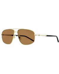 Montblanc - Pilot Sunglasses Mb0069s Gold/black 60mm - Lyst