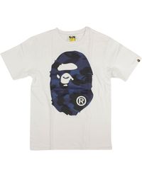 A Bathing Ape - Blue Camo Logo Short Sleeve T-shirt - Lyst