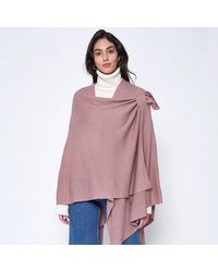 TRUEDAMES - Shoulder Strap Solid Ruana Poncho - Lyst