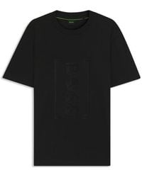 BOSS - Relaxed-Fit T-Shirt With Tennis-Inspired Mesh-Print Logo - Lyst
