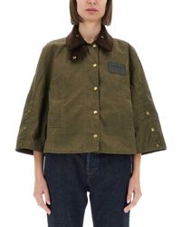 Barbour X Erdem - Cropped Cotton Jacket With Classic Collar - Lyst