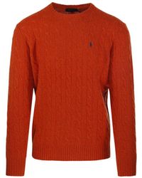 Polo Ralph Lauren - Cable Knit Round Neck Sweater - Lyst