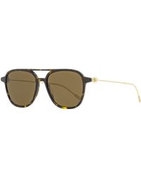 Montblanc - Montblanc Light Pilot Sunglasses Havana/gold 53mm - Lyst