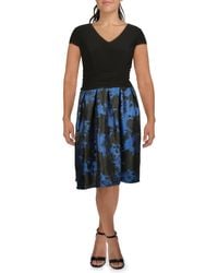 SLNY - Plus Floral Print Midi Cocktail And Party Dress - Lyst