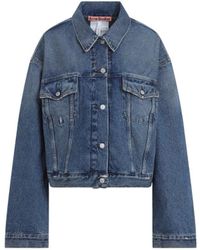 Acne Studios - Cropped Mid Cotton Denim Jacket - Lyst