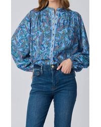 Shoshanna - Cameron Balloon Sleeves Top - Lyst