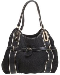 DKNY - Monogram Fabric And Leather Tote - Lyst
