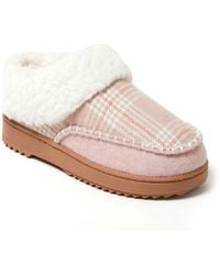 Dearfoams - Nyla Felted Plaid Moccasin Toe Clog House Shoe Slipper - Lyst