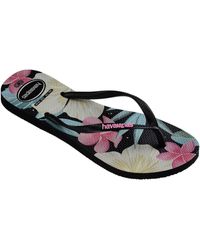 Havaianas - Floral Print Slim Thong Sandals - Lyst