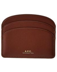 A.P.C. - Demi Lune Leather Card Holder - Lyst