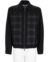 DSquared² - Textured Plaid Front Zip Virgin Wool-Blend Jacket - Lyst