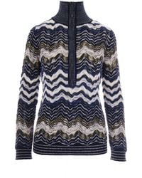 Missoni - Maglia Mock Neck Blu - Lyst