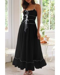 TRUEDAMES - Off Shoulder Knot Pleated Ruffle Hem Dress - Lyst