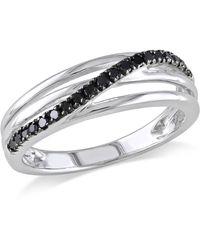 Mimi & Max - 1/5Ct Tw Diamond Crossover Ring Sterling - Lyst
