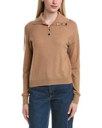 Bruno Magli - Half Button Placket Wool & Cashmere-Blend Pullover - Lyst
