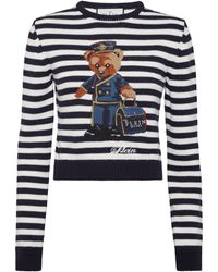 Philipp Plein - Striped Round Neck Pullover Teddy Doorman - Lyst