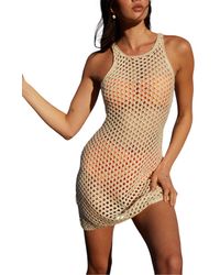 MINKPINK - Balmy Crochet Knit Mini Dress - Lyst