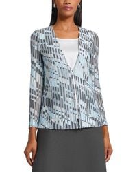 Ming Wang - Heritage Fit Burnout Jacquard Knit Jacket - Lyst