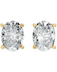 AAMIAA - Oval Shape 4 Prong Push Back Studs - Lyst