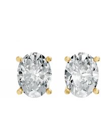 AAMIAA - Oval Shape 4 Prong Push Back Studs - Lyst