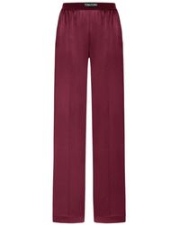 Tom Ford - Wide-Leg Trousers With Satin Finish - Lyst