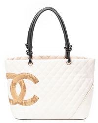 Chanel Reporter cambon snakeskin ligne white leather shoulder bag