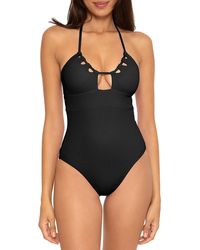 Becca - Pucker Up Halter Cut-out One-piece Swimsuit - Lyst