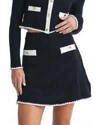 Endless Blu. - Contrast Ribbed Knit Mini Skirt - Lyst