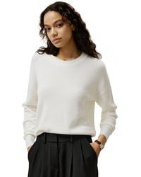 LILYSILK - Ultra-Fine Merino Wool Crewneck Sweater - Lyst