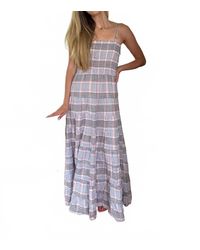 FRNCH - Dalel Americana Gingham Print Shirred Maxi Dress - Lyst