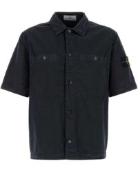 Stone Island - Short-Sleeve Shirt With Classic Collar And Button Fastening - Lyst