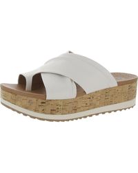 BareTraps - Holly Faux Leather Round Toe Wedge Sandals - Lyst
