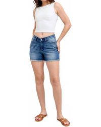 Judy Blue - High Waist V Front W/ Shield Pockets Denim Short - Lyst