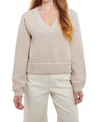 Isla - Brynn Stitch V-Neck Sweater - Lyst