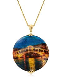 Ross-Simons - Italian Multicolored Murano Glass Rialto Bridge Pendant Necklace - Lyst