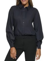 Calvin Klein - Collar Long Sleeve Button-down Top - Lyst
