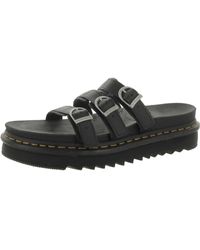 Dr. Martens - Blaire Slide Leather Buckle Flatform Sandals - Lyst