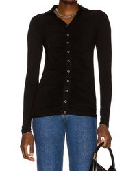 Enza Costa - Viscose Jersey Ruched Polo Cardigan - Lyst