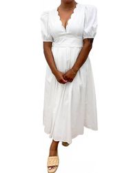 TCEC - Sweet Simplicity Puff Sleeve Midi Dress - Lyst