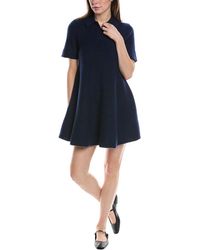 Theory - Babydoll Felted Polo Wool & Cashmere-blend Mini Dress - Lyst