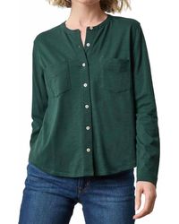 Lilla P - Mandarin Collar Button Down Shirt - Lyst