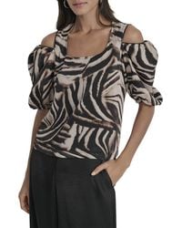 DKNY - Asymmetrical Short Sleeve Top - Lyst
