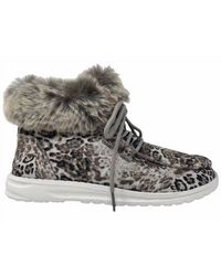 Gypsy Jazz - Fancy Leopard Faux Fur Lined High Top Shoes - Lyst