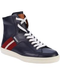 Bally - Oldani 6240310 Navy High-top Leather Sneakers - Lyst