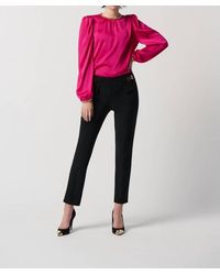 Joseph Ribkoff - Satin Puff Sleeve Top With Gold Chain - Lyst